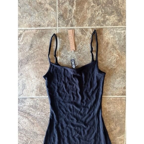 Skims Soft Lounge Long Slip Dress Onyx Size Medium - Picture 5 of 11